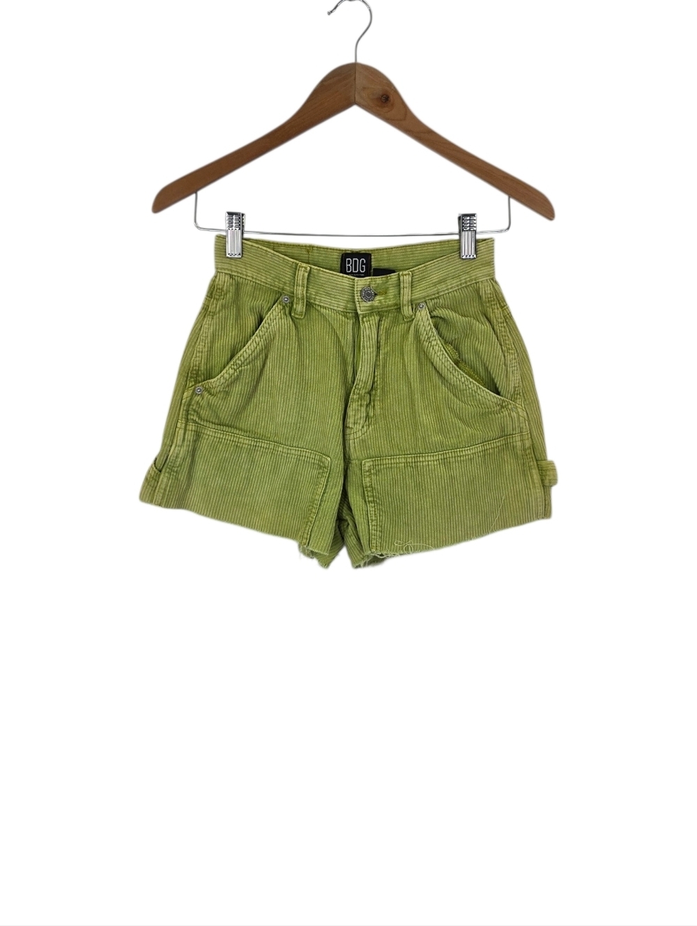 BDG Urban Outfitters Women's Size 25 Green Corduroy High Rise Carpenter Shorts